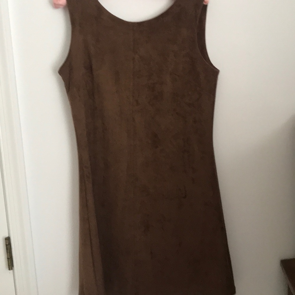 Polyester and spandex brown dress